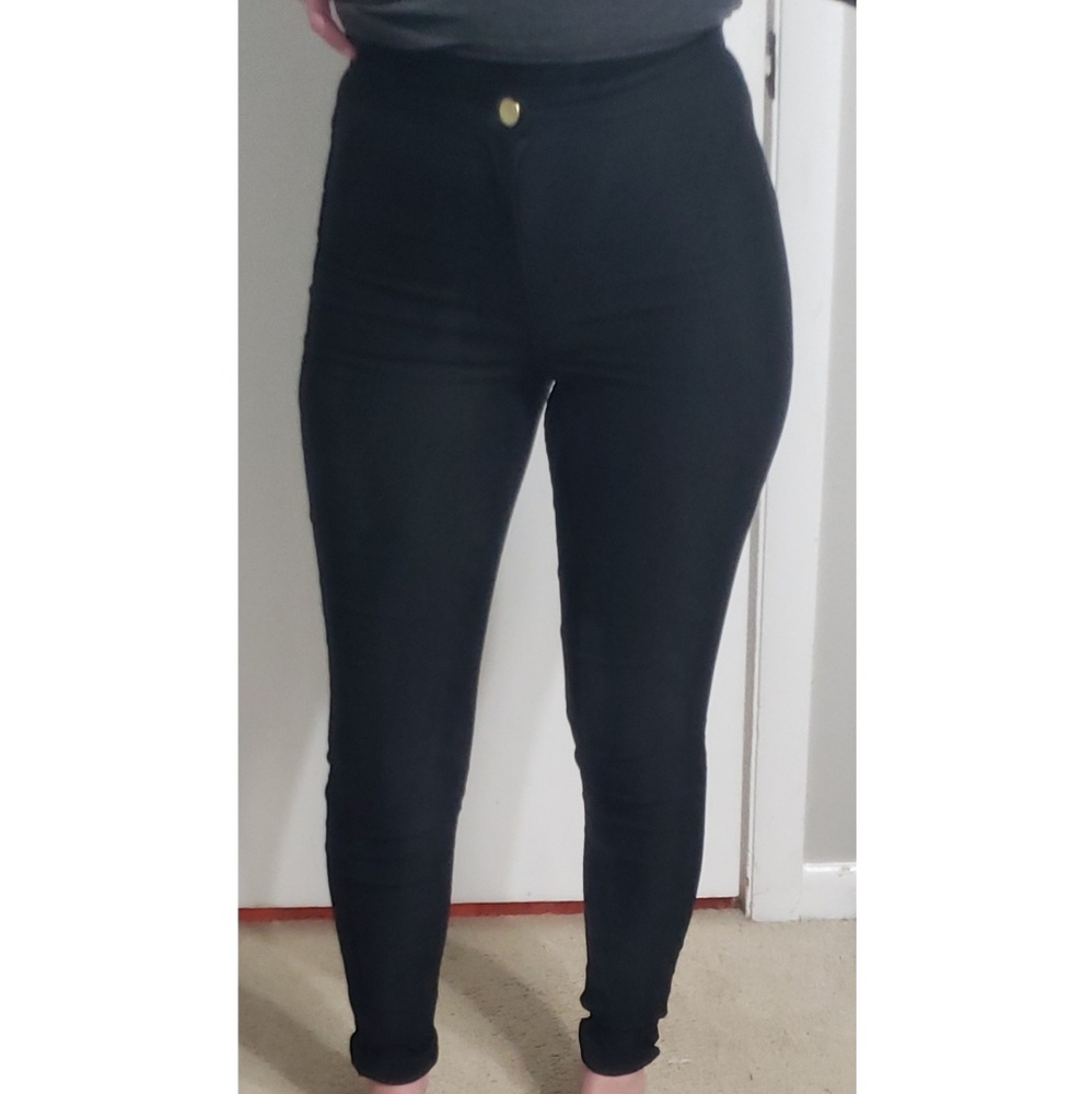 High waisted skinny suit pants